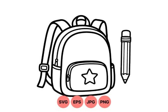 Cute School Backpack Clipart: Graphics for Local Branding