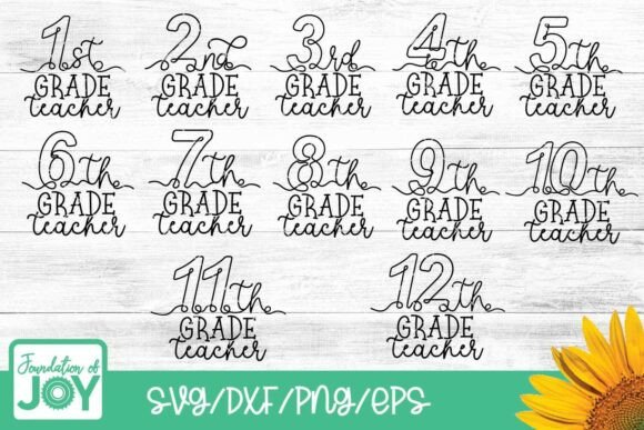Grade Teacher Line Art for T-Shirts and Graphics