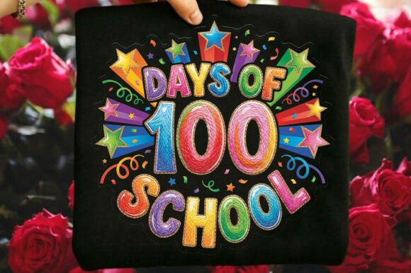 Latch Hook 100 Days School Coquette PNG