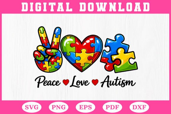 Peace Love Autism SVG: Graphics for Meaningful T-Shirt Designs