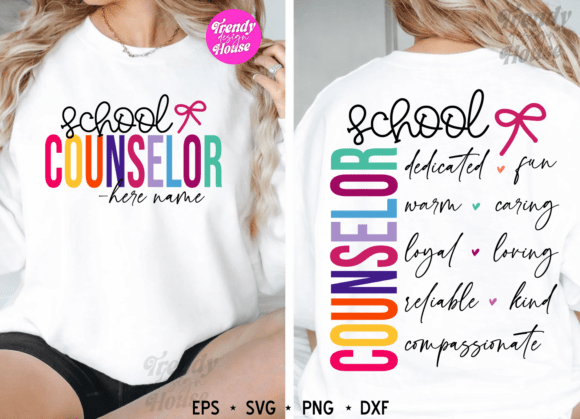 Personalized School Counselor PNG, Teach Graphics