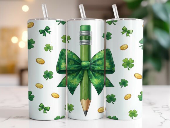 St. Patrick's Day Teacher Pencil Tumbler Graphics
