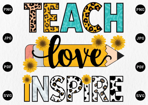 Teach Love Inspire, Gift for Teacher PNG