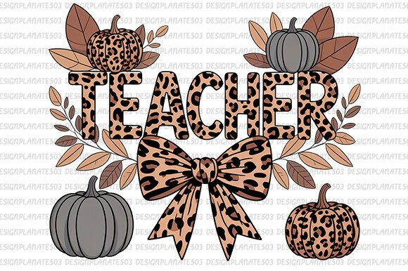 Teacher Pumpkin PNG for Graphics and T-Shirt Designs