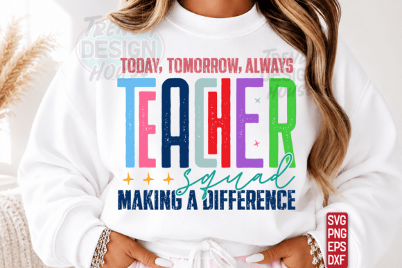 Teacher Squad PNG, Back to School Design