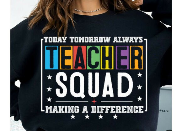 Teacher Squad PNG Colorful Teacher