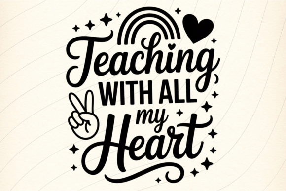 Teaching with All My Heart PNG SVG: Graphics for T-Shirt Designs
